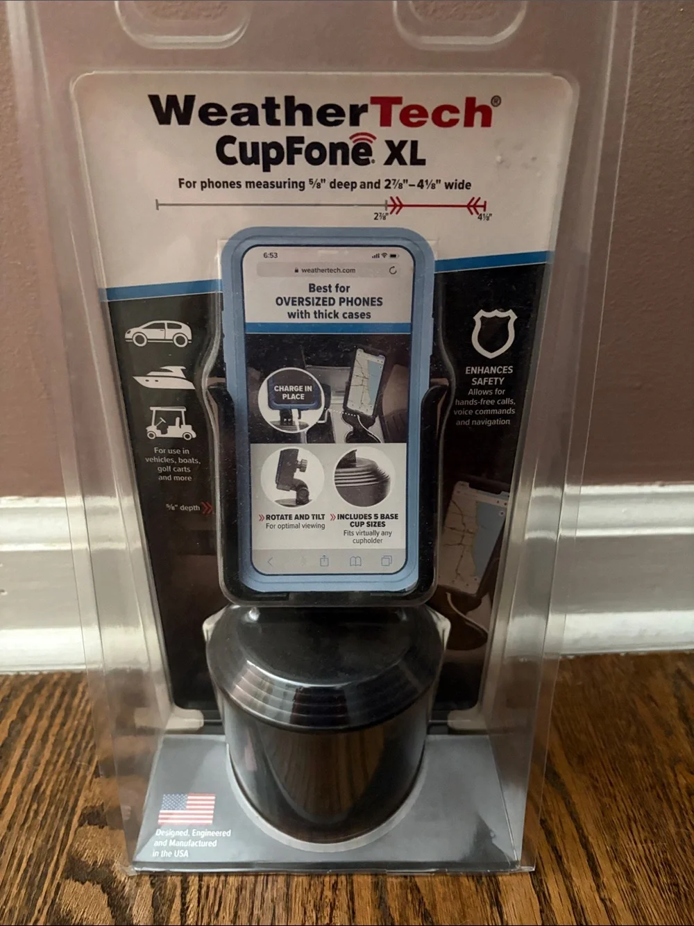 CupFone XL Phone Holder in Black